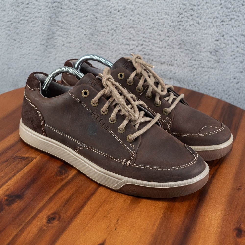 KEEN Modern String-Up Brown Leather Sneaker Men's Shoes US 9, 1019515
